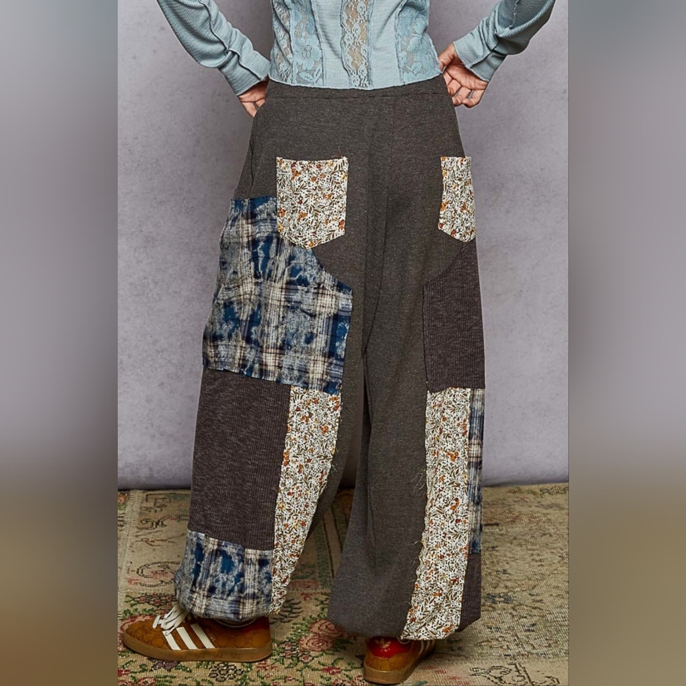 Pol Gray Patchwork Pants - image 4